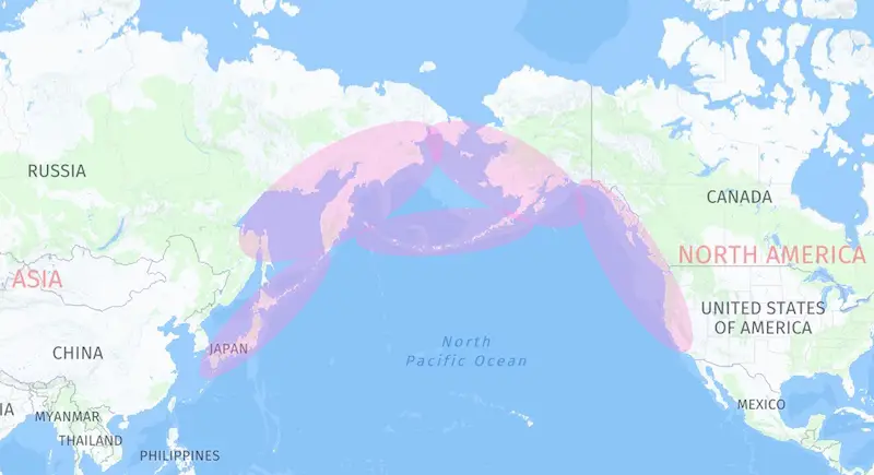 Coho Salmon (O. kisutch) international range map.