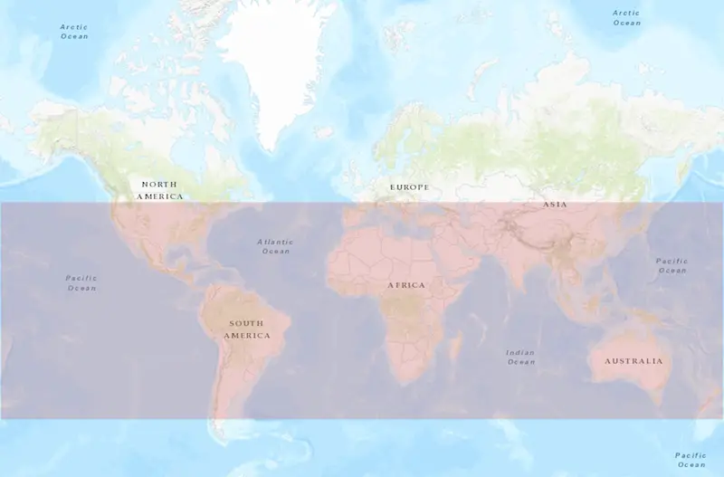 Worldwide range map for Atlantic Tripletail fish (Lobotes serinamensis).