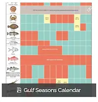 Florida Gulf Fishing calendar.