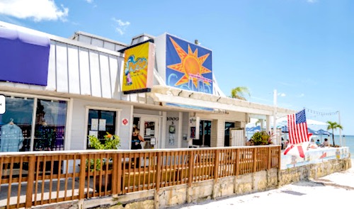 Pier Side Grill and Famous Blowfish Bar on Fort Myers Beach, Florida.