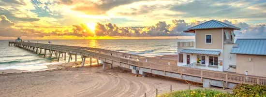 Deerfield Beach Fishing Pier at sunrise is nice, and uncrowded.