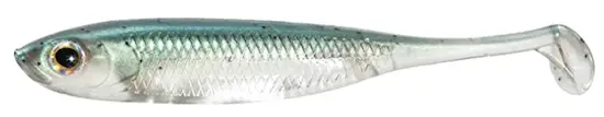 A small minnow paddletail swimbait for fishing in saltwater or freshwater environment and catching fish.